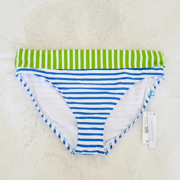 🐠BLEU ROD BEATTIE TIE FRONT CAP SLEEVE BIKINI TOP & FOLDOVER BOTTOMS SIZE 12 - Picture 7 of 9